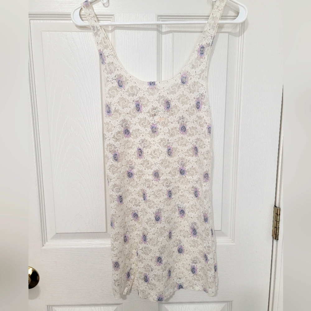 Intimately Free People Lace Slip Dress Size Large White/Cream Lilac
